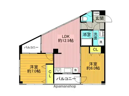 グレイス井の頭(2LDK/2階)の間取り写真