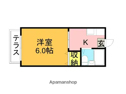 グリーンメゾン伊藤(1K/1階)の間取り写真