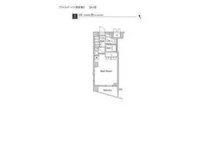 プライムアーバン西荻窪Ⅱ(1K/4階)の間取り写真