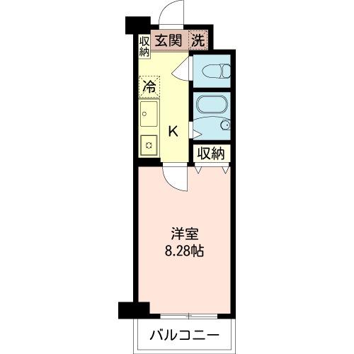 ドルフ喜多見(1K/3階)の間取り写真