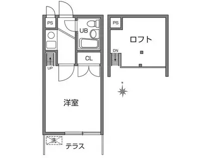 クレスト武蔵野(1K/1階)の間取り写真