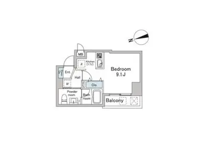 KDXレジデンス桜上水(ワンルーム/4階)の間取り写真