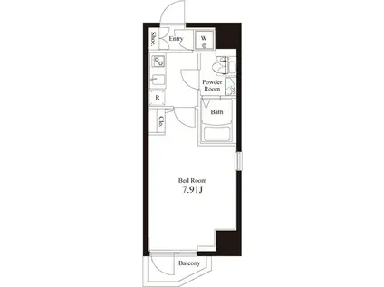 アペルト西新宿(1K/2階)の間取り写真