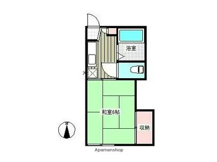 パインハイツ(1K/1階)の間取り写真