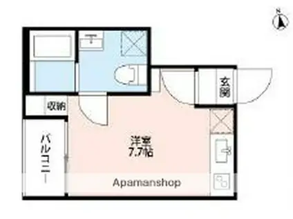 コーディエ(ワンルーム/1階)の間取り写真