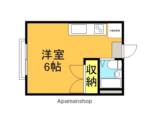 パラシオン泉B棟(ワンルーム/2階)の間取り写真