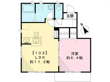 オハナ エム(1LDK/1階)の間取り写真