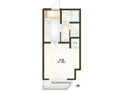 クローバー七番館(1K/1階)の間取り写真