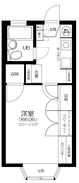 メゾン大野Ⅲ(1K/2階)の間取り写真