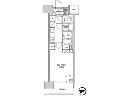 エミリブ石神井公園(1K/8階)の間取り写真