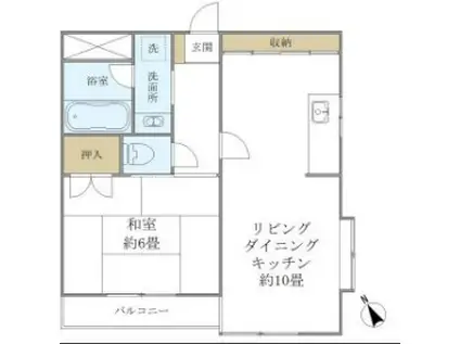 クレル洸雙(1LDK/2階)の間取り写真