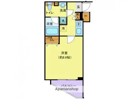 プレール・ドゥーク高井戸(1K/4階)の間取り写真