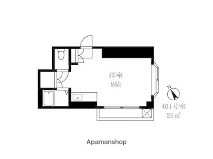 メゾン薗田(1DK/4階)の間取り写真