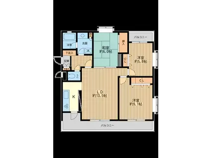 フェニックスコート二子玉川(3LDK/3階)の間取り写真