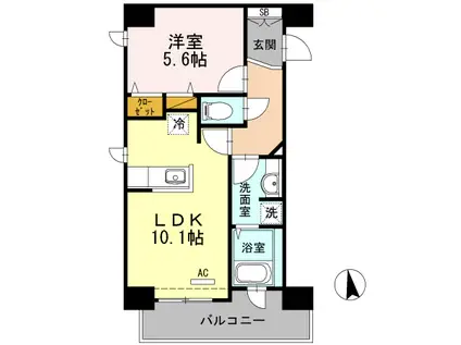 HALEAKALA岡本(1LDK/3階)の間取り写真