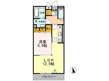 AVANCERAKANE(1LDK/1階)の間取り写真