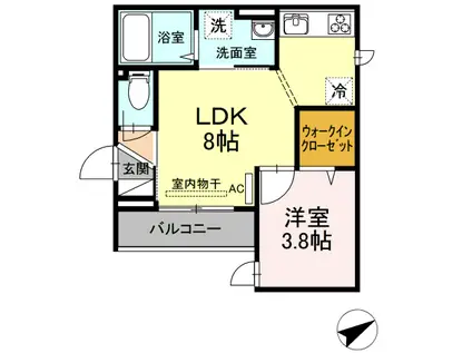 NOAH(1LDK/1階)の間取り写真