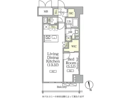 ザ・パークハビオ神楽坂レジデンスサウス(1LDK/10階)の間取り写真