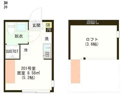 AVENIR 上石神井(ワンルーム/2階)の間取り写真