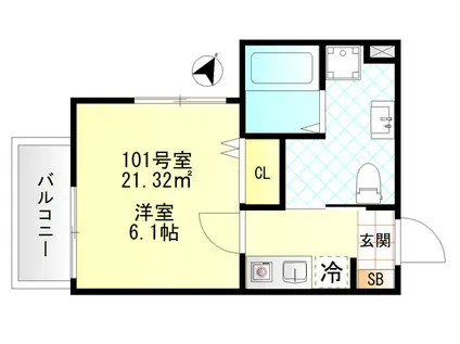 FERIO上井草(1K/1階)の間取り写真