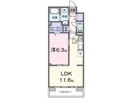 アウル吉祥寺南(1LDK/2階)の間取り写真