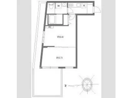 グランピア四谷(2K/3階)の間取り写真