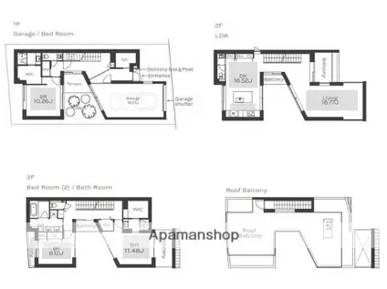 小田急電鉄小田原線 世田谷代田駅 徒歩7分 3階建 築1年(3LDK)の間取り写真