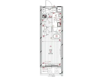REGALIZ中野鷺宮(1K/3階)の間取り写真