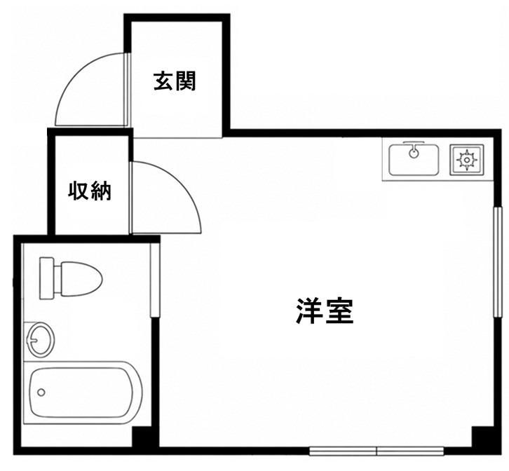 クロノス東中野(ワンルーム/1階)の間取り写真