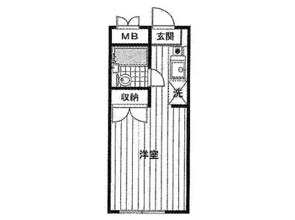 サンローゼ上井草(ワンルーム/1階)の間取り写真