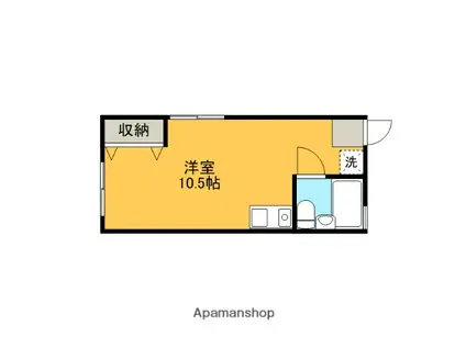 クエットコーポ(ワンルーム/1階)の間取り写真