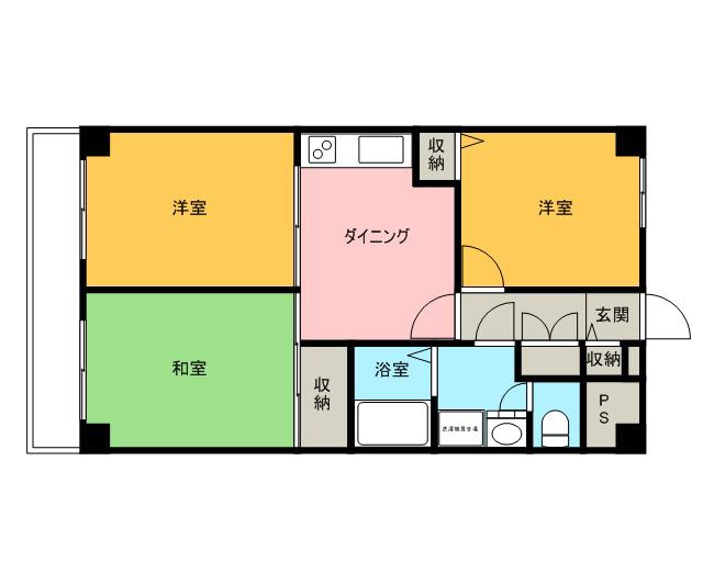 ロイヤルキャステージ恋ヶ窪(2LDK/4階)の間取り写真
