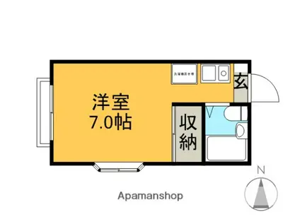 カサベルデ小坂(ワンルーム/2階)の間取り写真