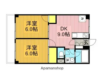 ライムかいぬま(2DK/4階)の間取り写真