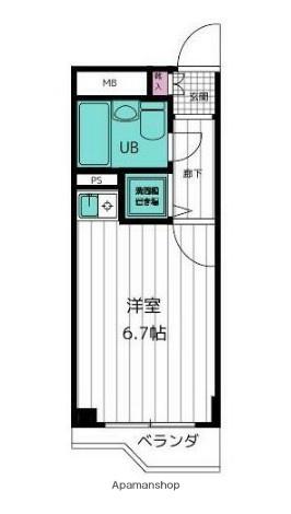 藤和シティコープ三鷹南Ⅱ(ワンルーム/4階)の間取り写真