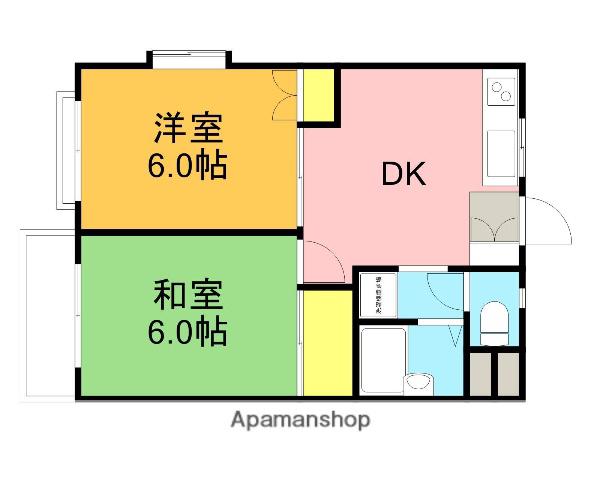 モンシャトー小金井東(2DK/2階)の間取り写真