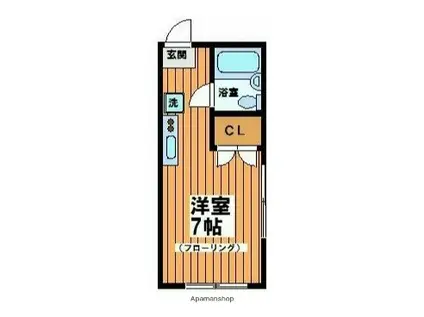 第Ⅱ香川ハイツ(ワンルーム/1階)の間取り写真