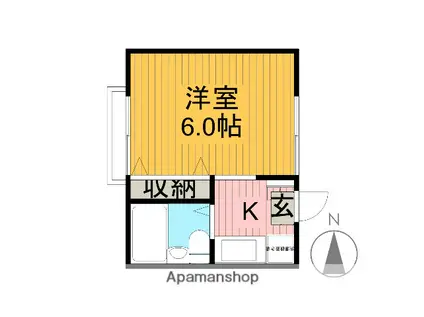 グリーンハイツ(1K/1階)の間取り写真