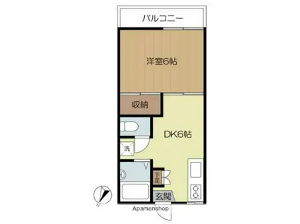 コーポYK(1DK/1階)の間取り写真