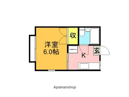コーポジュネスⅡ(1K/2階)の間取り写真