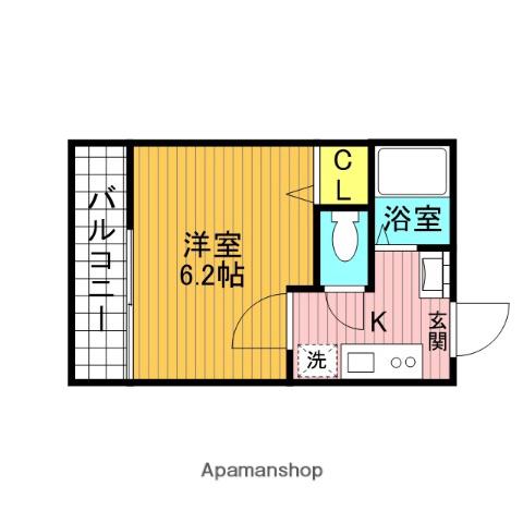 コーポ上荻(1K/1階)の間取り写真