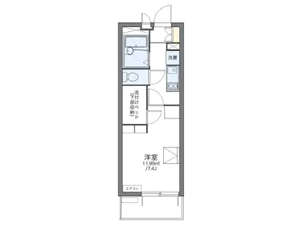レオパレスレインボーステイツ(1K/1階)の間取り写真