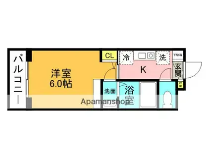 ロイヤルコート武蔵境(1K/3階)の間取り写真