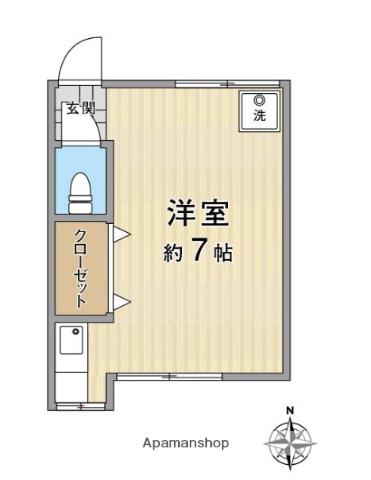東田荘A(ワンルーム/2階)の間取り写真