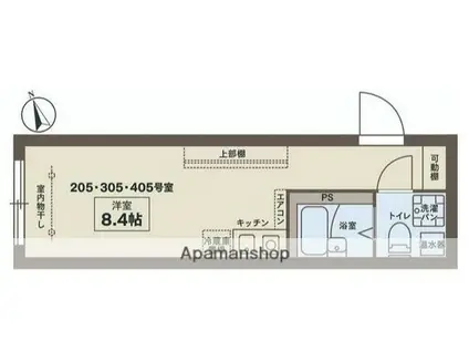 COCOFLAT西荻窪(ワンルーム/3階)の間取り写真