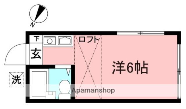 ペアパレス宮の坂(ワンルーム/2階)の間取り写真