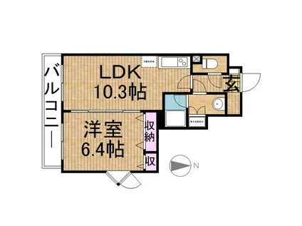レジディア笹塚(1LDK/4階)の間取り写真