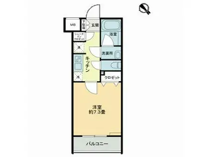 PATIO阿佐ヶ谷(1K/1階)の間取り写真