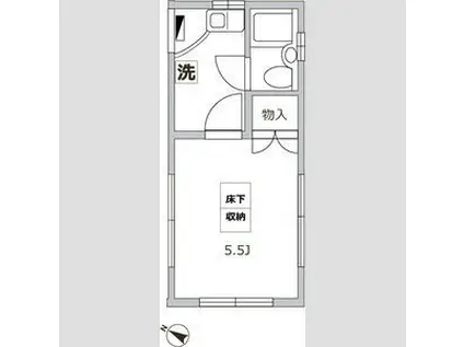 アムール笹塚(1K/1階)の間取り写真