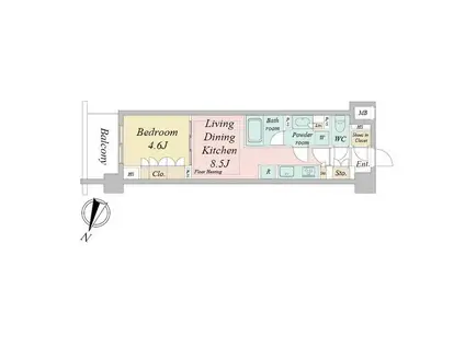 ドゥーエ早稲田(1LDK/1階)の間取り写真